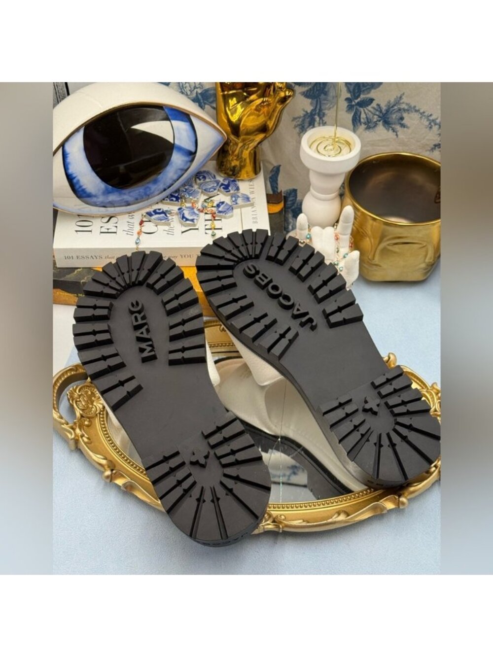 🆕 MARC JACOBS 🧿 NWOB The Lug Sole Slide Sandal, White Leather - Sz 38 US 8 - Picture 12 of 12